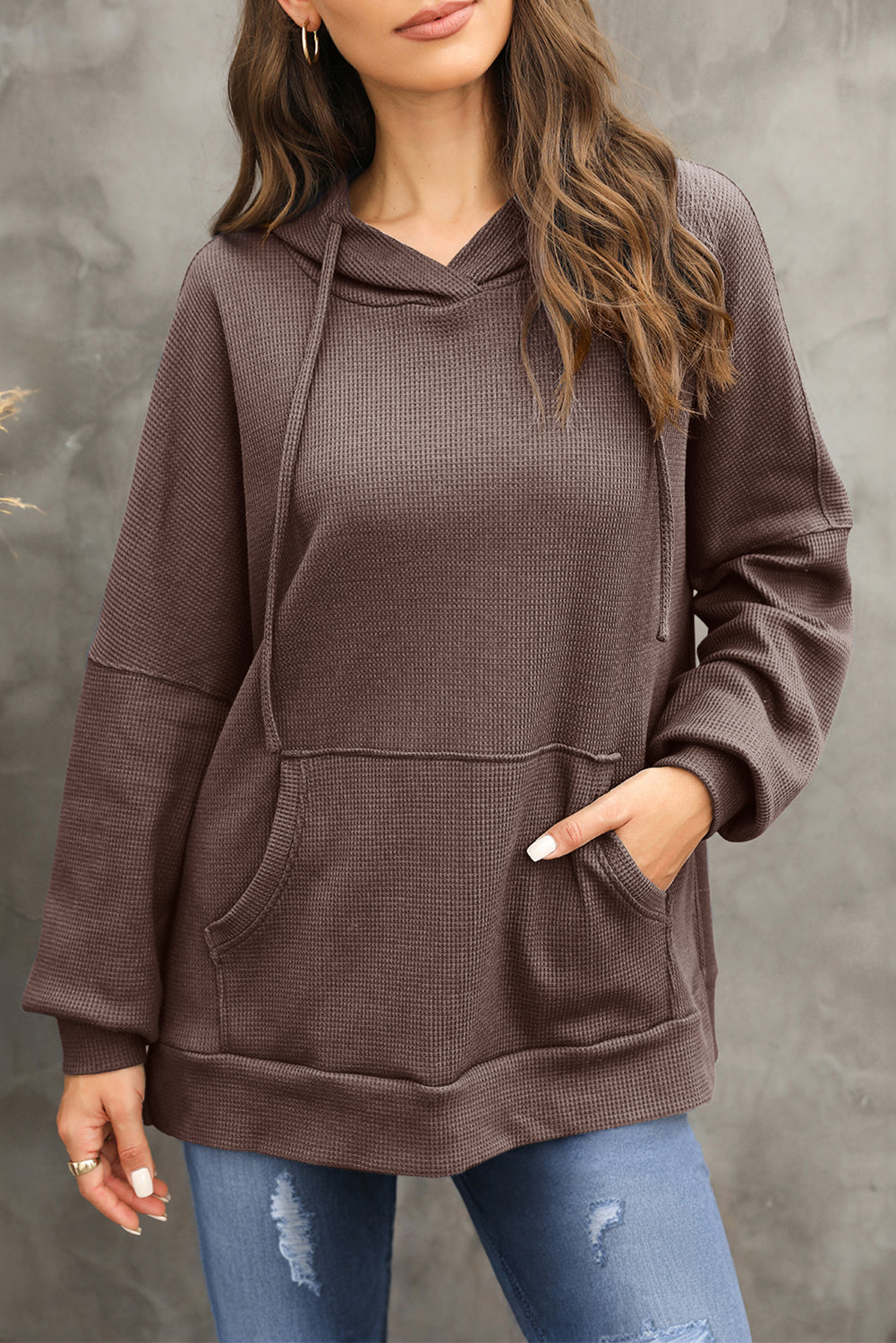 Versatile Waffle Knit Hoodie