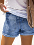 Trendy Ripped Denim Shorts with Unique Floral Design