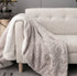 DaDalogy Bedding Lavender Grey Faux Fur Throw Blanket - Dreamy Geometric Embossed Sherpa Backside - Super Soft Warm Cozy Plush Fluffy