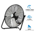 ACHAZEL 20" High Velocity Floor Fan, 3 Speed 5200 CFM Heavy Duty Metal Industrial Floor Fan with Wall-Mounting System, Ideal for Garage, Workshop, Greenhouse and Basement