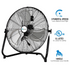 ACHAZEL 20" 3-Speed High Velocity Floor Fan, 4650 CFM, Heavy Duty Metal Industrial Shop Fan with Wall-Mount System, Ideal for Garage, Workshop & Commercial Use