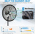 ACHAZEL 18" Outdoor Misting Pedestal Fan: 3-Speed, Adjustable Height, 120° Oscillation, Waterproof & UL Listed