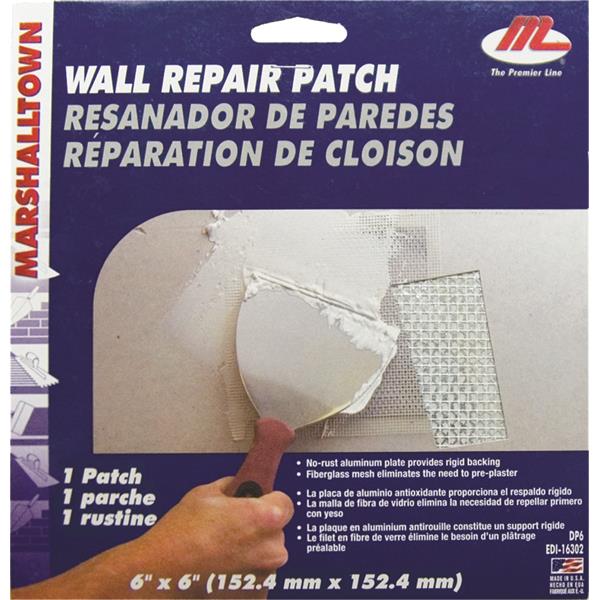Marshalltown 28393 6" X 6" 12 Drywall Patches with Clip Strip