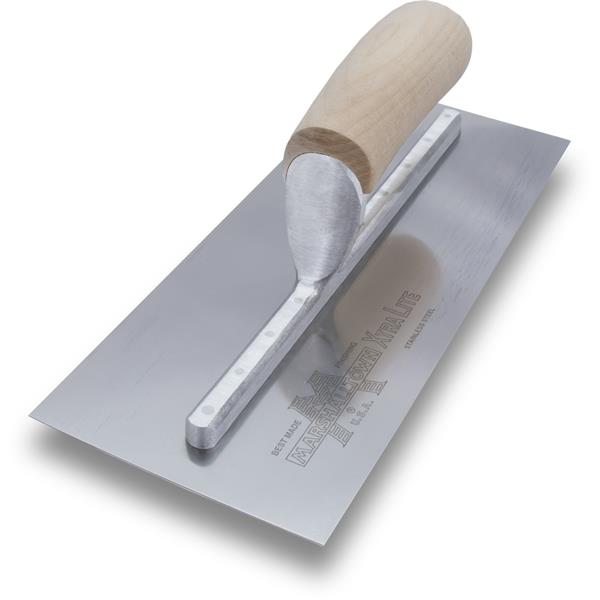 Marshalltown 12143 11 X 4 1-2 Stainless Steel Finishing Trowel Curved Wood Handle