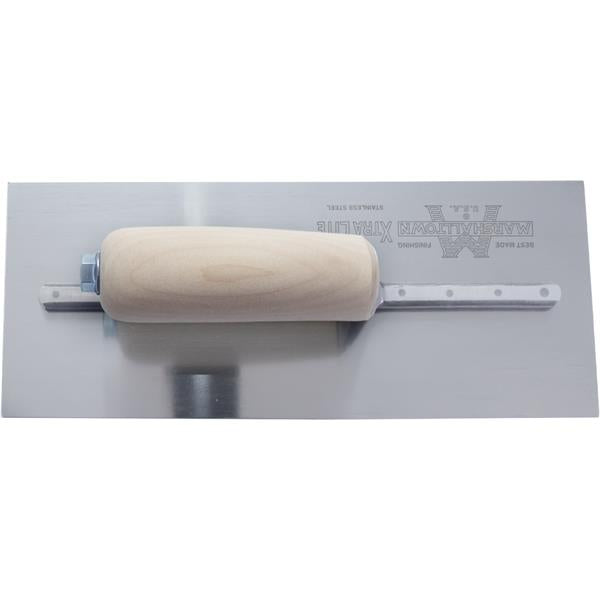 Marshalltown 12145 11 1-2 X 4 3-4 Stainless Steel Finishing Trowel Curved Wood Handle