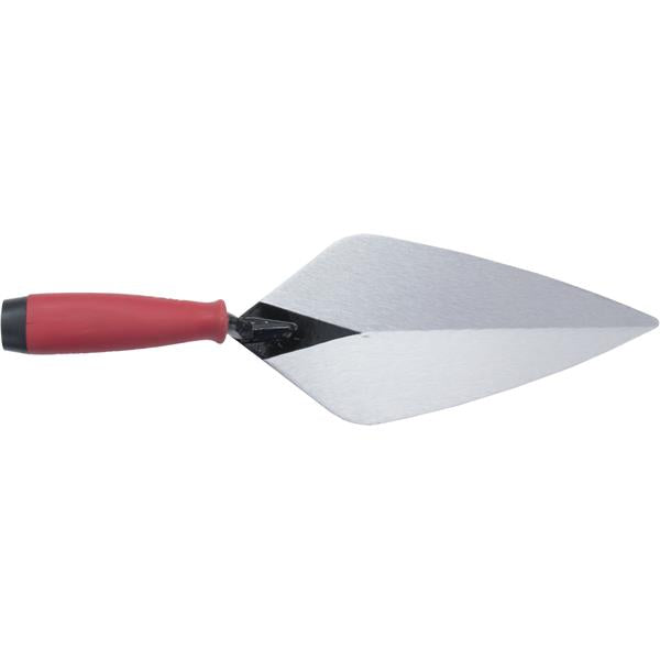 Marshalltown 18588 11" x 5 1-2" Wide London Style Brick Trowel with Red Soft Grip Handle