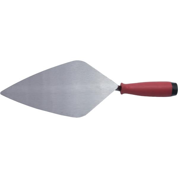 Marshalltown 18588 11" x 5 1-2" Wide London Style Brick Trowel with Red Soft Grip Handle
