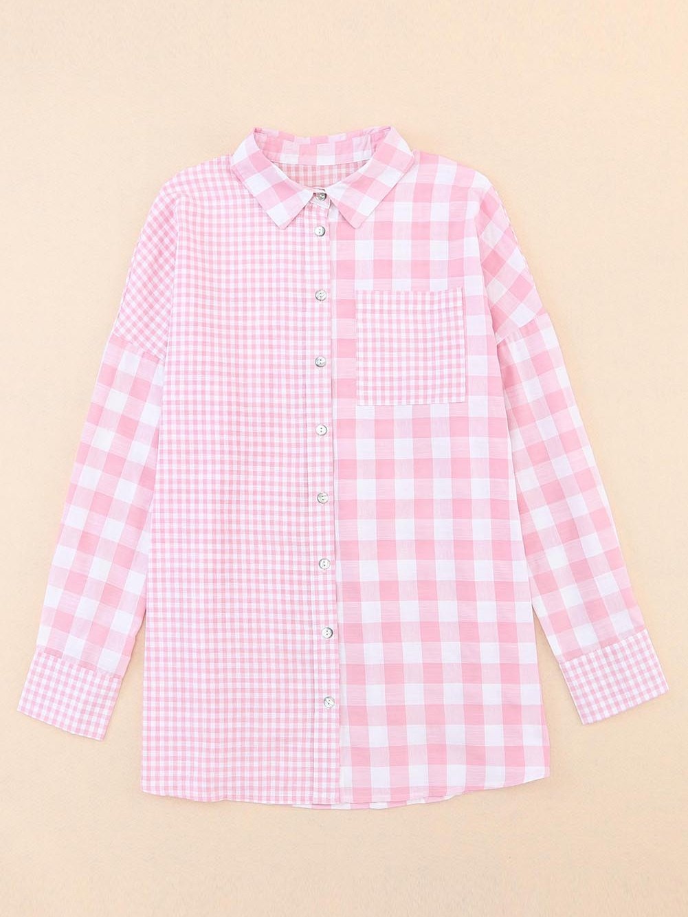 Versatile Pink Plaid Shirt
