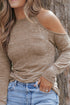 Open Shoulder Distressed Long Sleeve Top