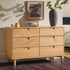 Cómoda moderna de mediados de siglo de madera maciza de Sloane