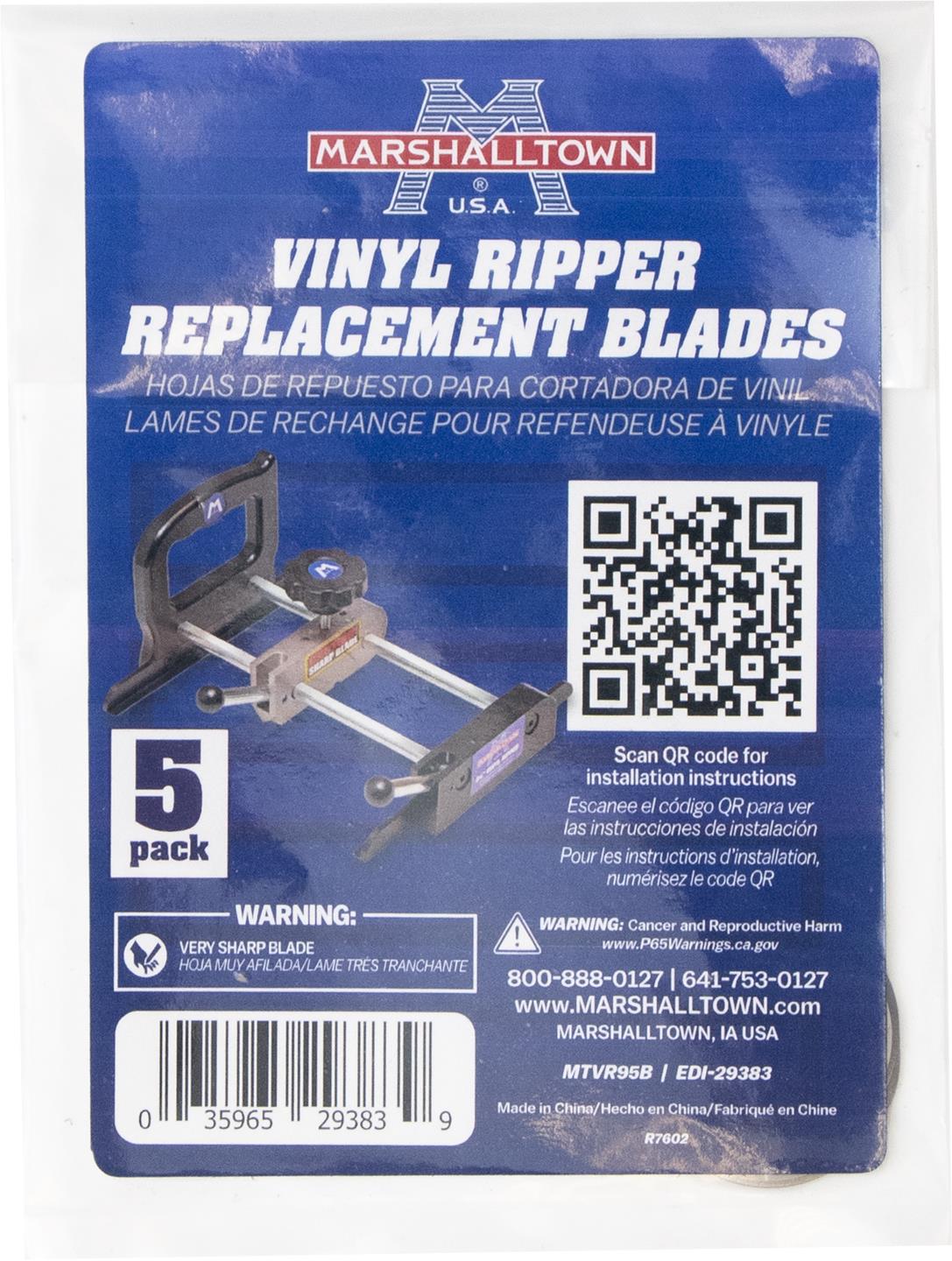 Marshalltown 9 -1/2" Vinyl Flooring Cutter Vinyl Ripper Replacement Blades