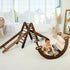 5 in 1 Montessori Climbing Set: Triangle Ladder + Arch/Rocker + Slide Board/Ramp + Netting rope + Cushion