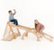 5 in 1 Montessori Climbing Set: Triangle Ladder + Arch/Rocker + Slide Board/Ramp + Netting rope + Cushion
