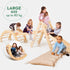 5 in 1 Montessori Climbing Set: Triangle Ladder + Arch/Rocker + Slide Board/Ramp + Netting rope + Cushion
