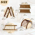 The 4in1 Montessori Climbing Set consists of: Triangle Ladder + Arch/Rocker + Slide Board/Ramp + Net – Chocolate