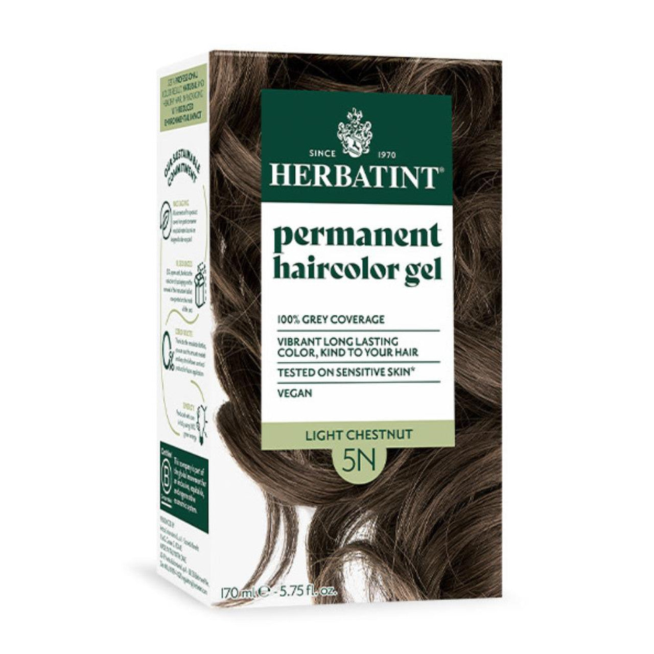 Tinte para el cabello Herbatint 5N castaño claro - Natural y permanente - 150 ml