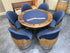 Juego de póker de barril de vino azul marino oscuro con tablero extraíble - Mesa de juego y silla de barril - Mesa de barril de vino para comer y póker