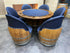 Juego de póker de barril de vino azul marino oscuro con tablero extraíble - Mesa de juego y silla de barril - Mesa de barril de vino para comer y póker