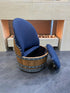 Juego de póker de barril de vino azul marino oscuro con tablero extraíble - Mesa de juego y silla de barril - Mesa de barril de vino para comer y póker