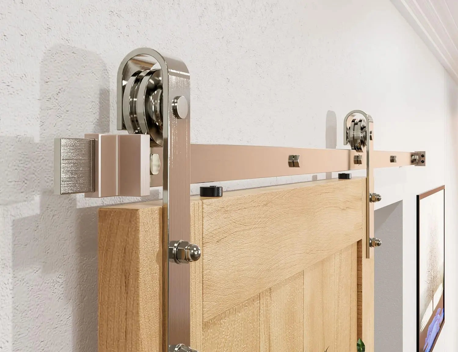 6.6FT Colorful Sliding Barn Door Track Kit for 1 Doors, J Shape(No Door)