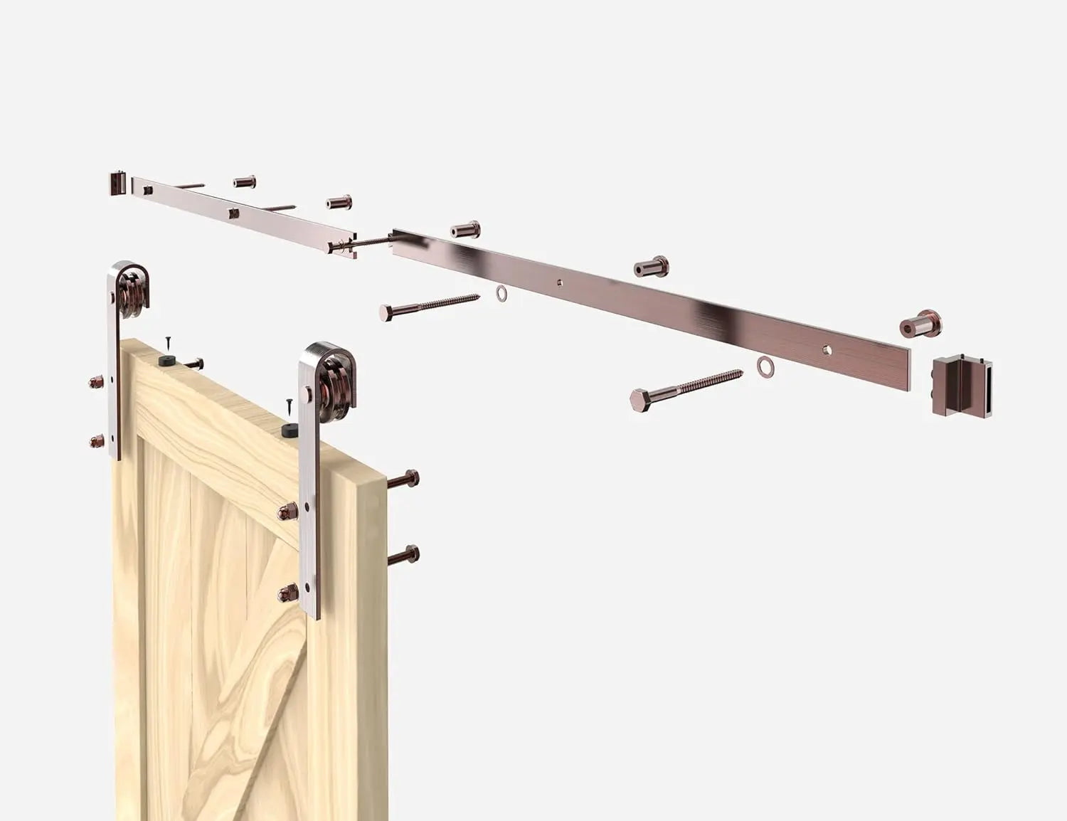 6.6FT Colorful Sliding Barn Door Track Kit for 1 Doors, J Shape(No Door)