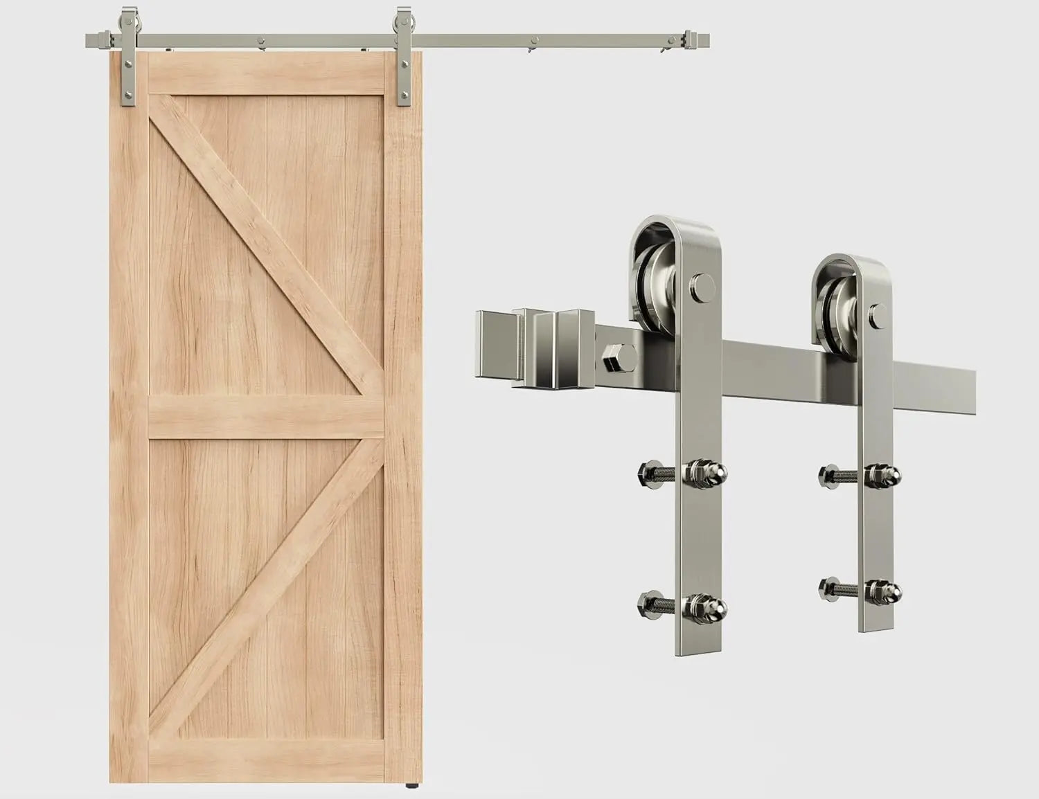 6.6FT Colorful Sliding Barn Door Track Kit for 1 Doors, J Shape(No Door)