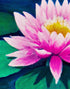 Mural de pared con pintura de pez koi y nenúfar rosa. N.º 6000