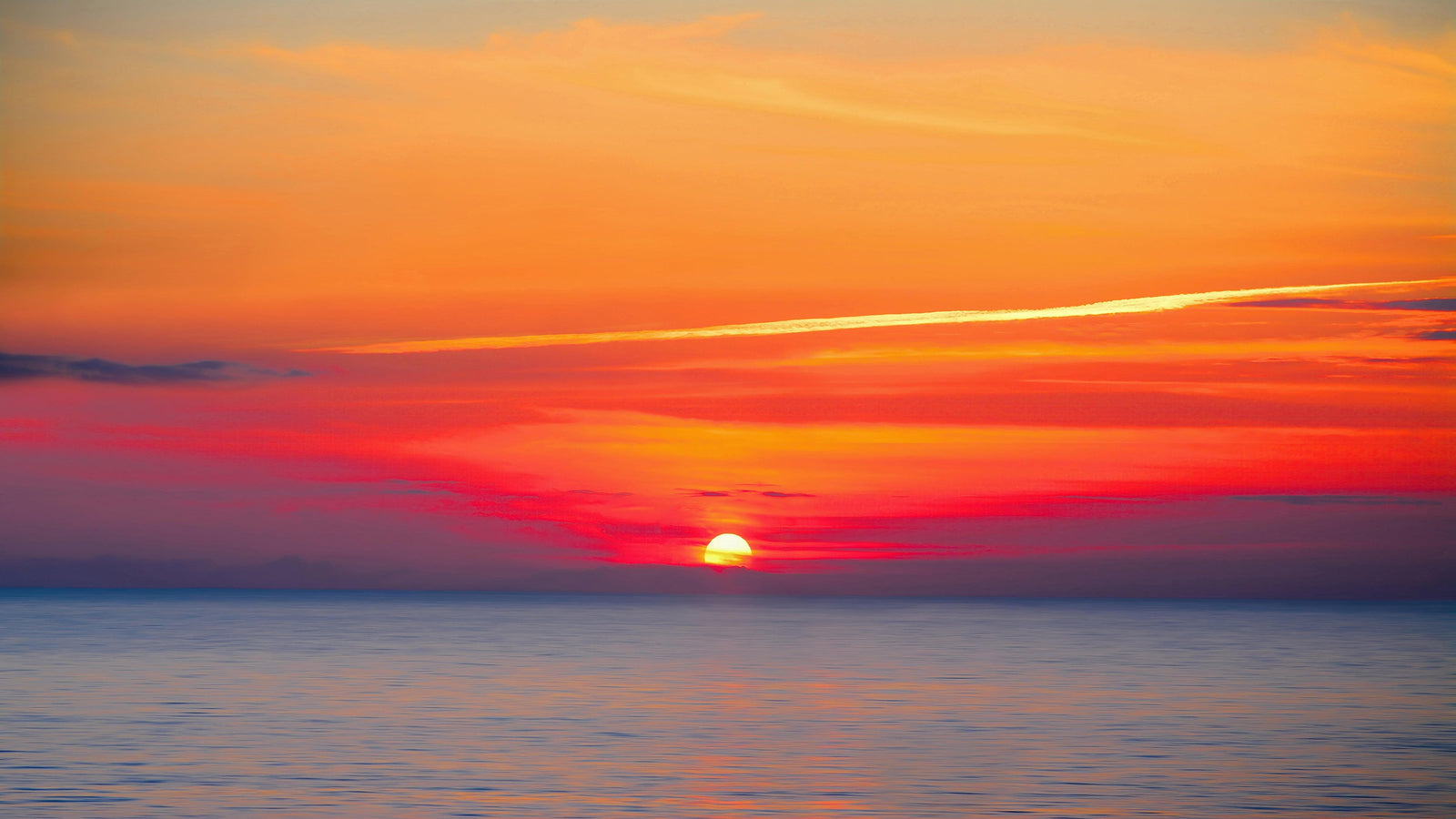 Adhesivo para pared con puesta de sol sobre la playa y cielo rojo n.° 6005