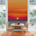 Adhesivo para pared con puesta de sol sobre la playa y cielo rojo n.° 6005