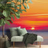 Adhesivo para pared con puesta de sol sobre la playa y cielo rojo n.° 6005