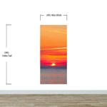 Adhesivo para pared con puesta de sol sobre la playa y cielo rojo n.° 6005