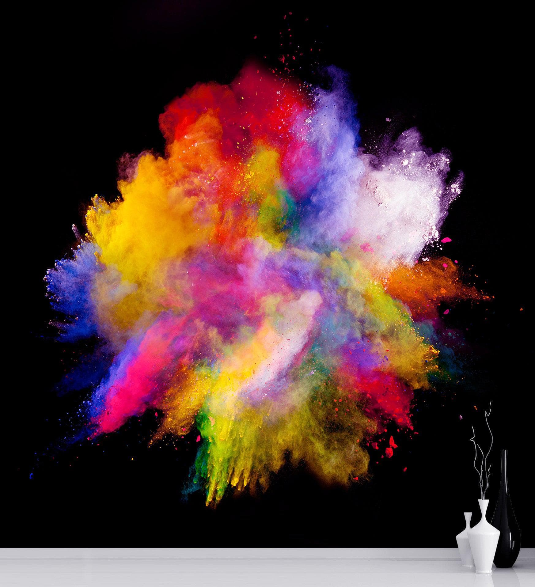 Adhesivo para mural de pared Explosión de color en polvo Abstracto n.° 6006