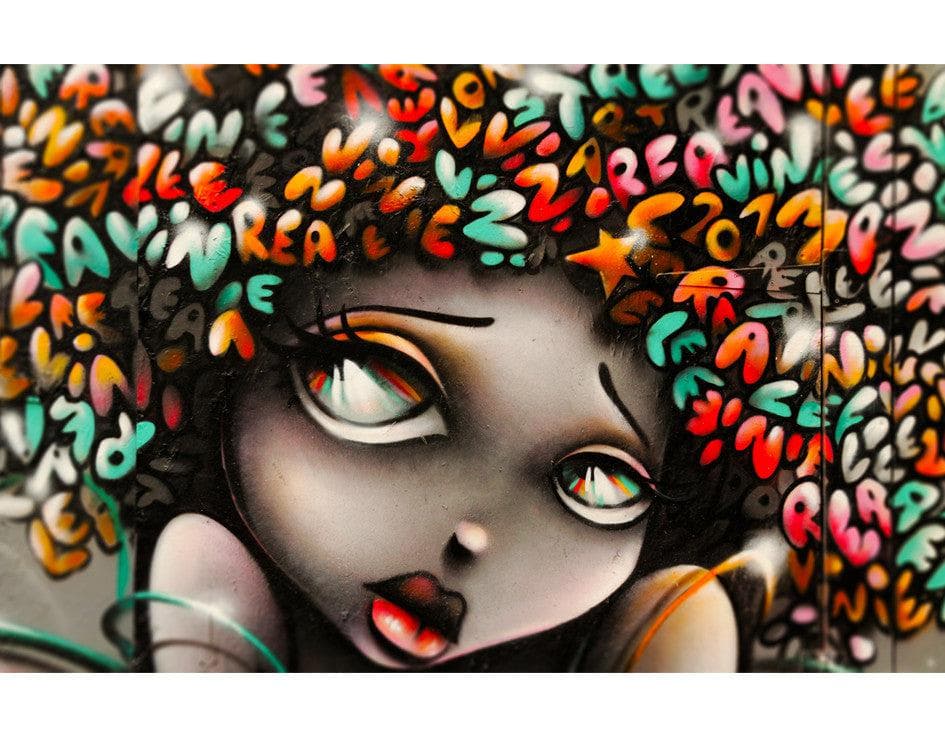 Adhesivo para pared con diseño de graffiti de una niña n.° 6007
