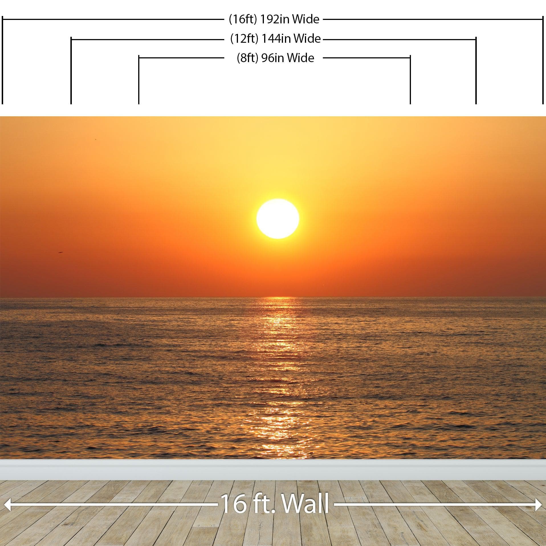 Adhesivo para pared con puesta de sol sobre el océano n.° 6008