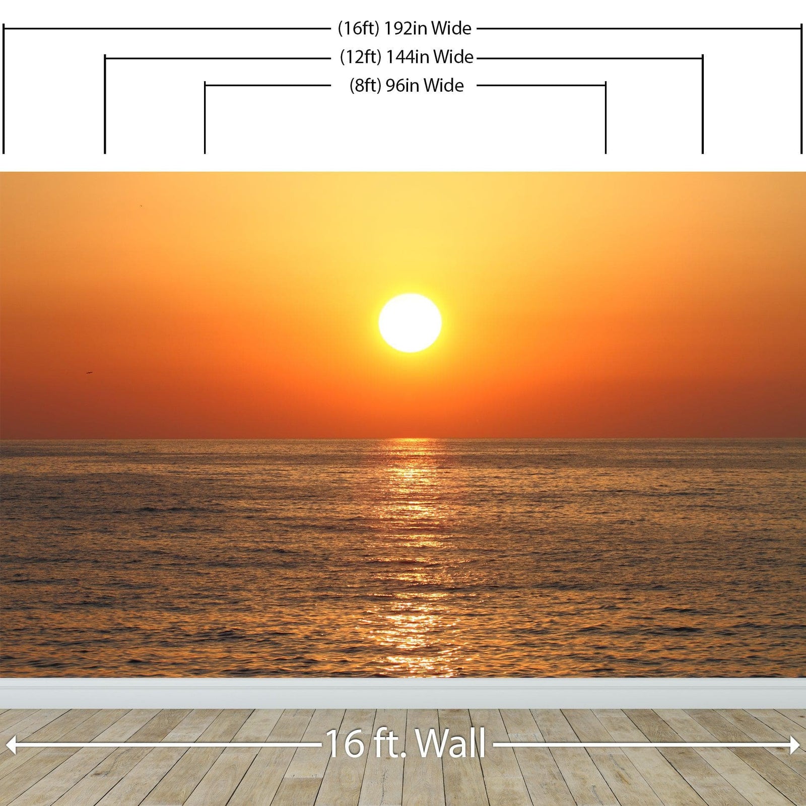 Adhesivo para pared con puesta de sol sobre el océano n.° 6008