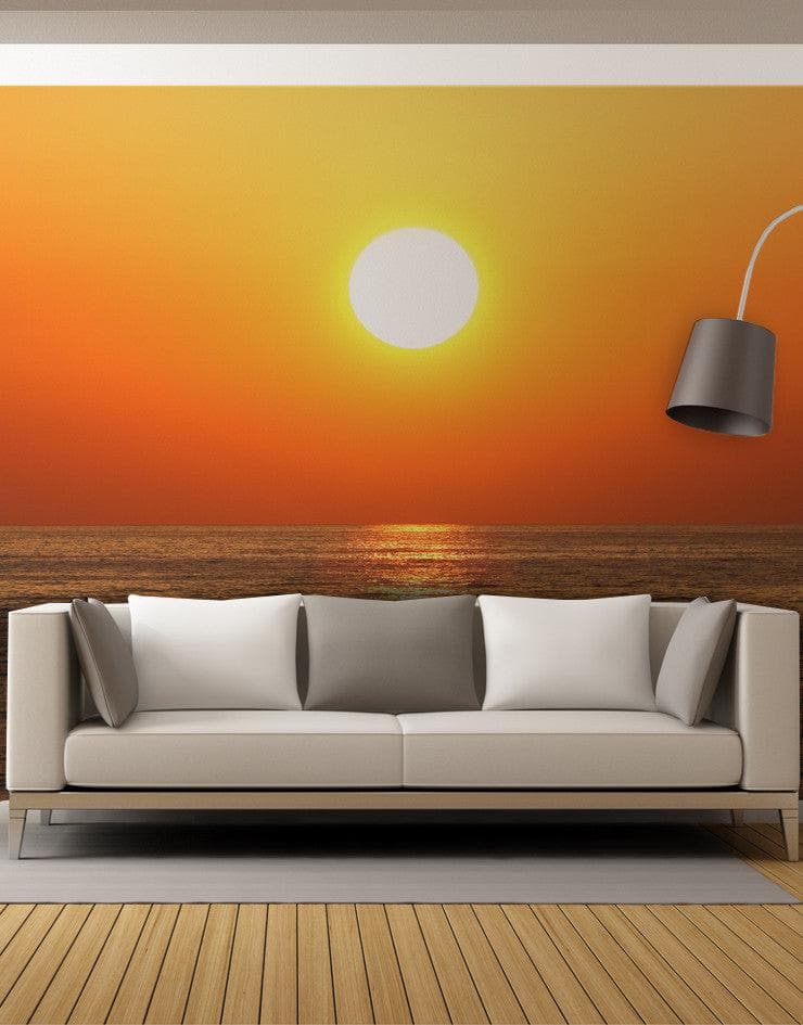 Adhesivo para pared con puesta de sol sobre el océano n.° 6008