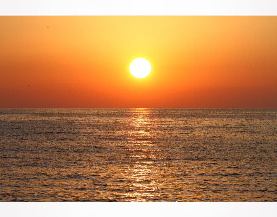 Adhesivo para pared con puesta de sol sobre el océano n.° 6008