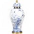 Lovecup Round Jar With Bronze - Blue And White With Real Gold Glaze L320