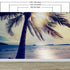 Mural de pared con puesta de sol en la costa y palmeras en la playa n.° 6040