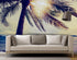 Mural de pared con puesta de sol en la costa y palmeras en la playa n.° 6040