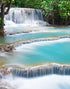 Mural de papel pintado con cascada de Kuang Si Tailandia. #6041