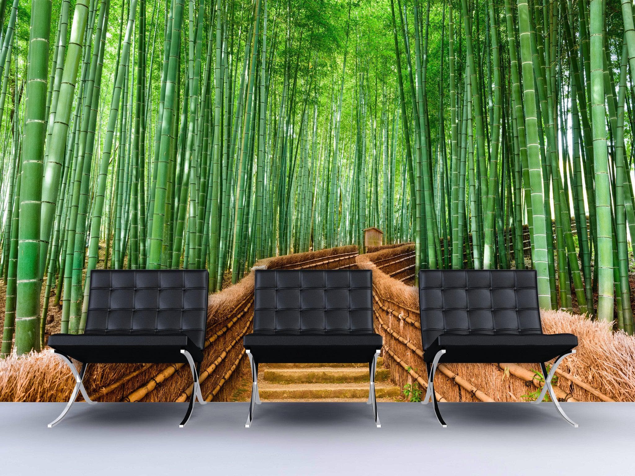 Mural de pared del bosque de bambú japonés Arashiyama Woods n.° 6043
