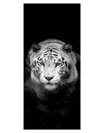 Mural grande "Tigre mira fijamente" (blanco y negro) n.° 6045