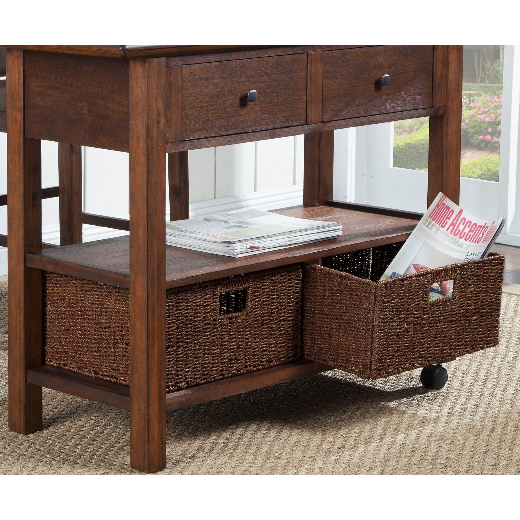 Carrito de cocina Caldwell, capuchino antiguo