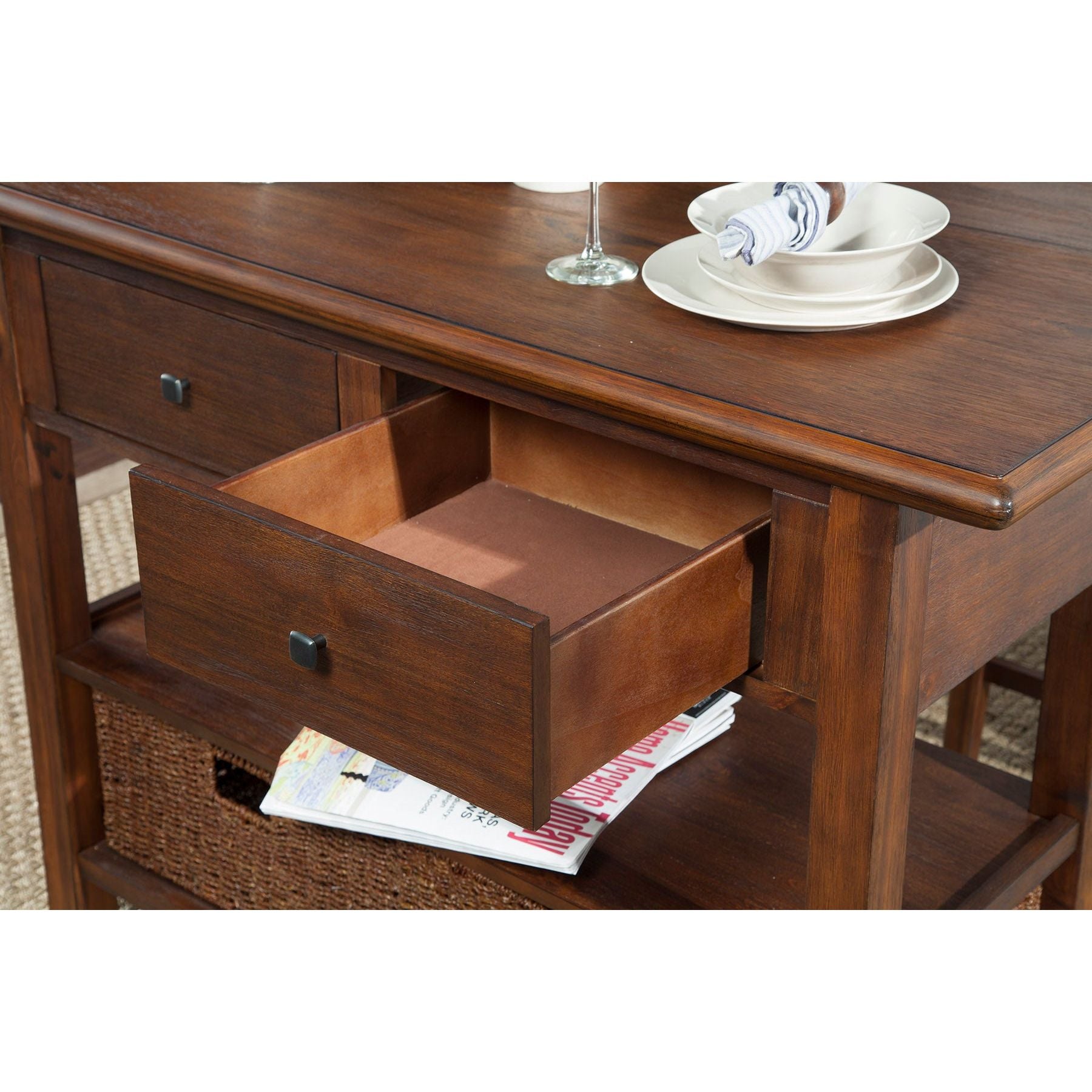 Carrito de cocina Caldwell, capuchino antiguo