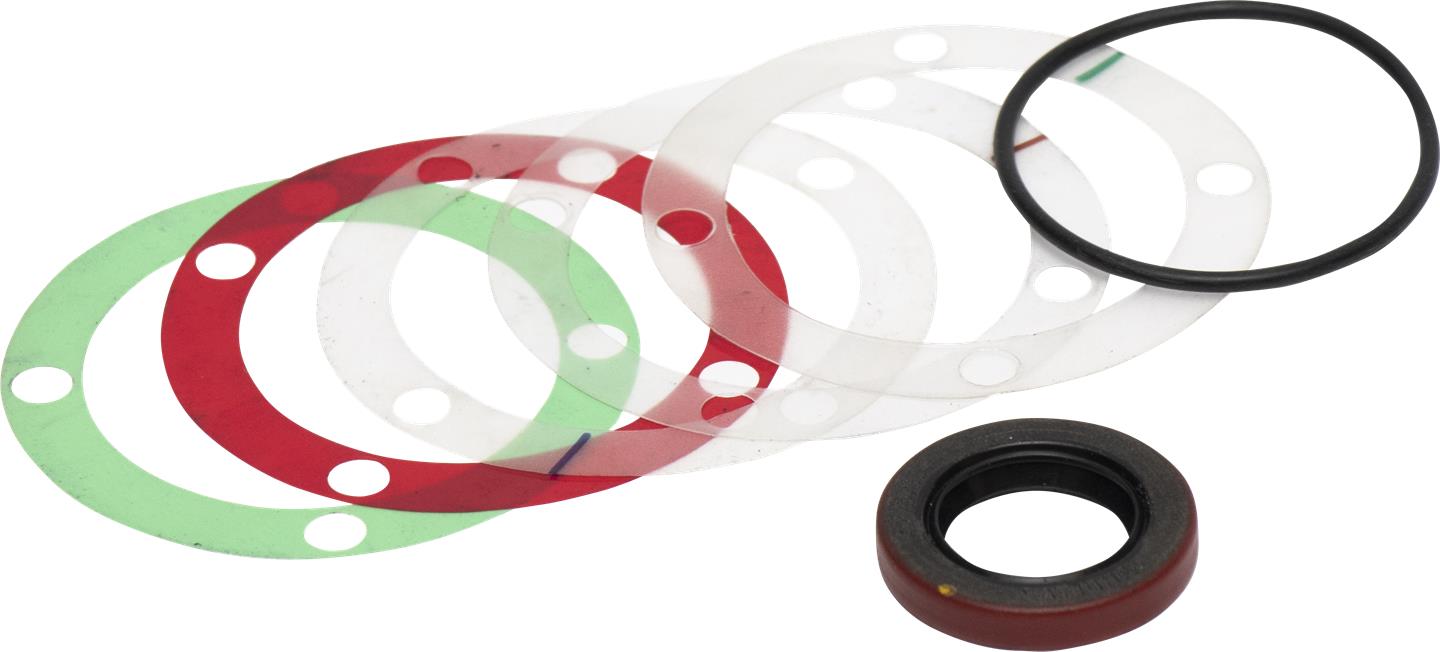 Set of gaskets and seals on a white background