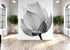 Mural de pared con flor de loto en blanco y negro n.° 6116
