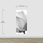 Mural de pared con flor de loto en blanco y negro n.° 6116