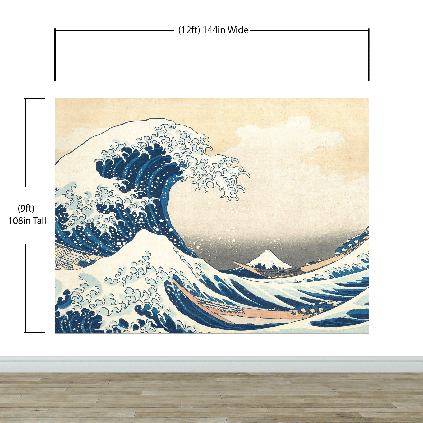 Mural de pared La gran ola de Kanagawa de Katsushika Hokusai. #6121