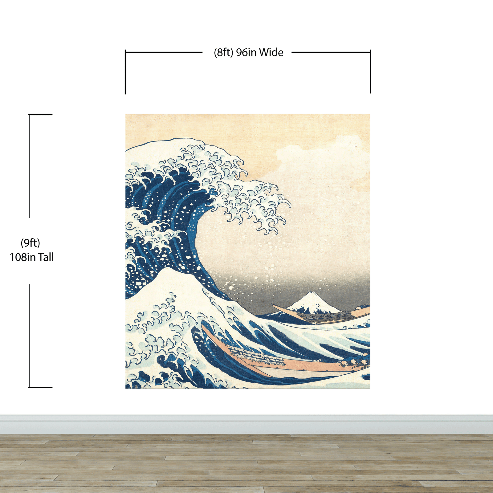Mural de pared La gran ola de Kanagawa de Katsushika Hokusai. #6121
